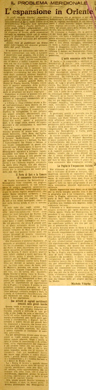 MV (1924), L'espansione in Oriente, il problema meridionale, Corriere mercantile, 19-20 maggio 1924.JPG