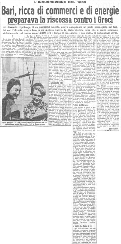 Viterbo Michele (1951) Bari, ricca di commerci e di energie preparava la riscossa contro i Greci (La Gazzetta del Mezzogiorno, 18 ottobre 1951, p. 3).jpg