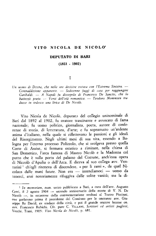 MV (1972), Vito Nicola De Nicolò Deputato di Bari (Archivio Storico pugliese, A. 25 1972 fasc.1-2, p. 81-126).pdf