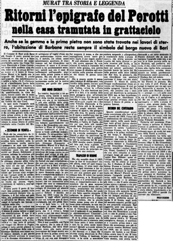 VM(1955) Ritorni l'epigrafe del Perotti nella casa tramutata in grattacielo (La Gazzetta del Mezzogiorno, 15 settembre 1955, p. 3).jpg