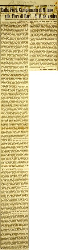MV (1925), Dalla Fiera Campionaria di Milano alla Fiera di Bari… Di là da venire, La Gazzetta di Puglia, 2 maggio 1925, p. 2.JPG
