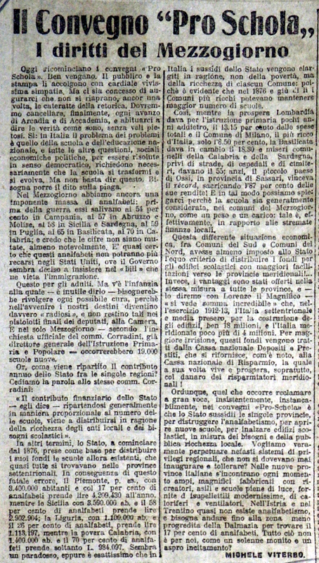 MV (1919), Il convegno Pro-Schola, I diritti del Mezzogiorno (Il Piccolo Giornale d’Italia, 9-10 marzo 1919).JPG