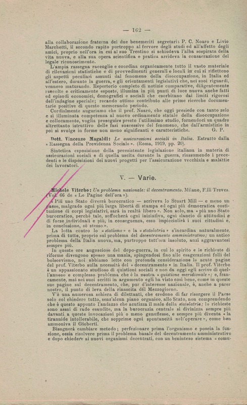 Carano Donvito G. (1920) Recensione all'opera Un problema nazionale, Il decentramento (La riforma sociale)_Pagina_2.jpg