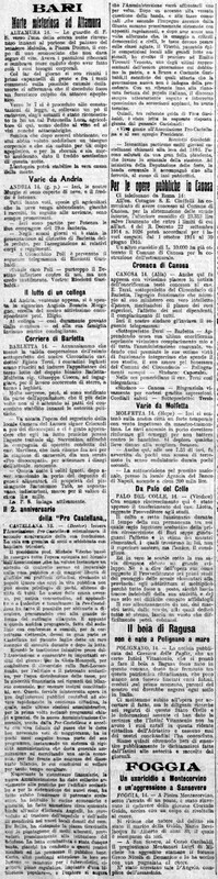 Doctor (1915), Il 2. anniversario della Pro Castellana (Corriere delle Puglie, 15 gennaio 1915, p. 4).jpg
