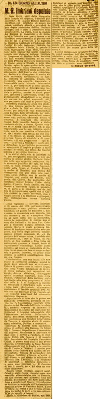 MV (1924), M. R. Imbriani deputato, da un giorno all'altro, Il Giornale d'Italia, 04 gennaio 1924, p. 4.JPG