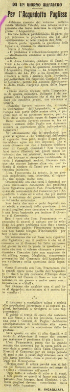 M. Incagliato (1912) Per l'Acquedotto Pugliese (Giornale d'Italia, p. 4).JPG