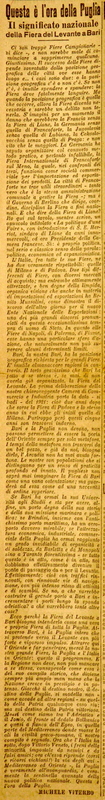 MV (1926), Questa è l'ora della Puglia, il significato nazionale della Fiera del Levante a Bari, La Gazzetta di Puglia - Le vie dell'Oriente, 16 luglio 1926, p. 3.JPG