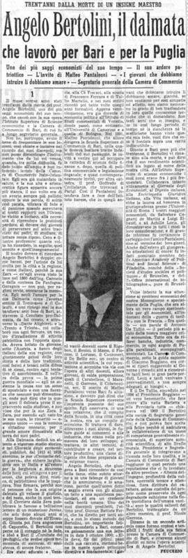 Viterbo Michele (1954) Angelo Bartolini, il dalmata che lavorò per Bari e per la Puglia (La Gazzetta del Mezzogiorno, 25 novembre 1954, p. 3).jpg