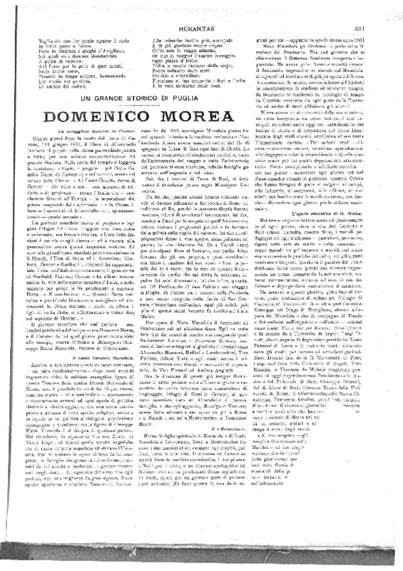 VM(1922), Domenico Morea, Un grande storico di Puglia (Humanitas, 22 ottobre 1922, p. 331-333).pdf