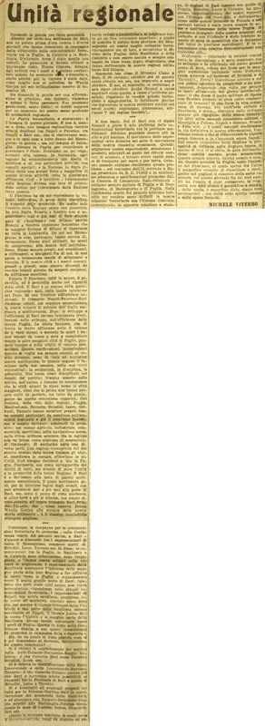MV (1927), Unità regionale, La Gazzetta di Puglia, 23 marzo 1927, p. 1.JPG