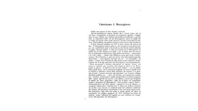 MV (1922), Valorizzare il Mezzogiorno (La critica politica, a. 2, 1922, p. 237-239).pdf