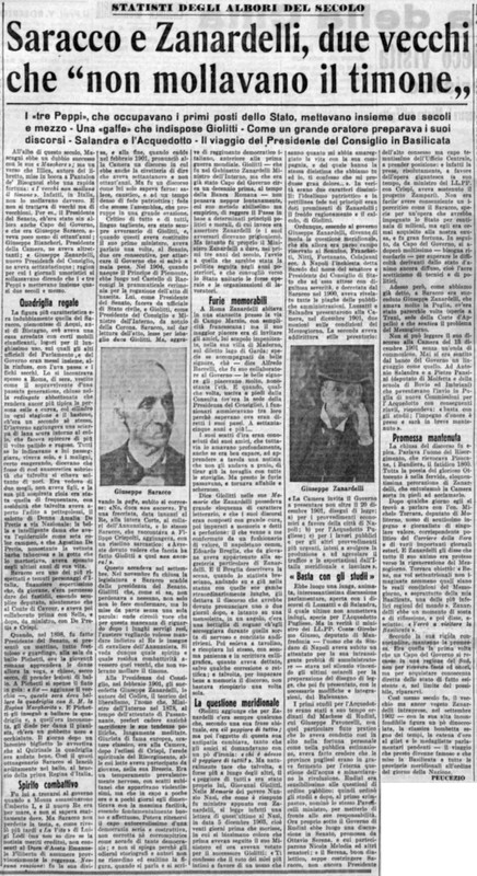 Viterbo Michele (1952) Saracco e Zanardelli, due vecchi che non mollavano il timone (La Gazzetta del Mezzogiorno, 30 agosto 1952, p. 3).jpg