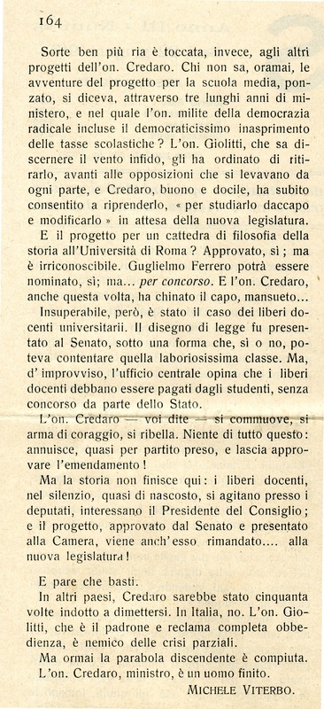 Michele Viterbo (1913) - La parabola discendente dell'on. Credaro (Humanitas - 22 giugno 1913, p.163-164)_Pagina_2.jpg