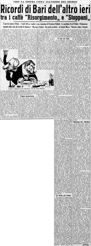 Viterbo Michele (1953) Ricordi di Bari dell'altro ieri tra i caffè Risorgimento e Stoppani (La Gazzetta del Mezzogiorno, 5 giugno 1953, p. 3).jpg