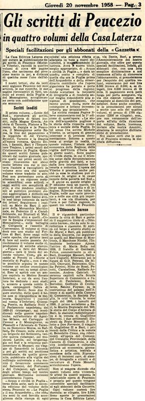 (1959), Gli scritti di Peucezio in quattro volumi della casa Laterza (La GdM).jpg