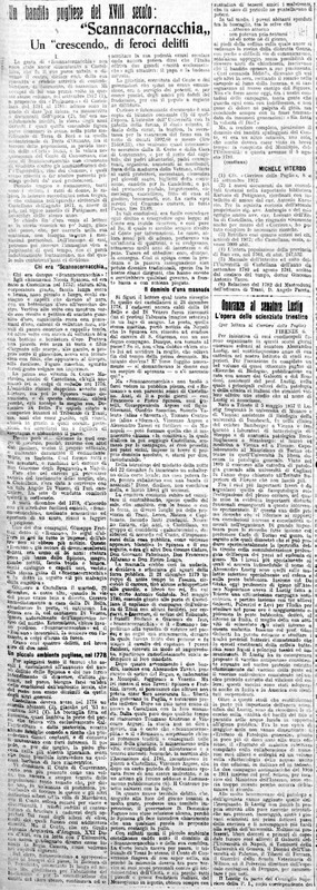 MV (1915) Un crescendo di feroci delitti (Un bandito pugliese del XVIII secolo, Scannacornacchia) (Corriere delle Puglie, 9 aprile 1915, p. 3).jpg