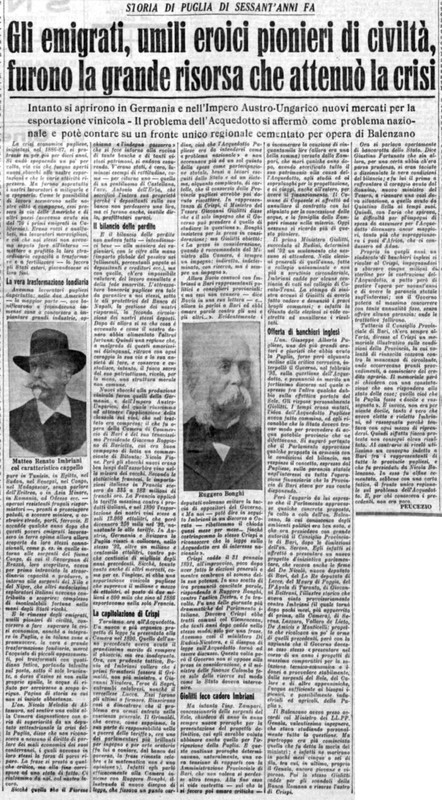 Viterbo Michele (1951) Gli emigrati, umili eroici pionieri di civiltà, furono la grande risorsa che attenuò la crisi (La Gazzetta del Mezzogiorno, 23 febbraio 1951, p. 3).jpg