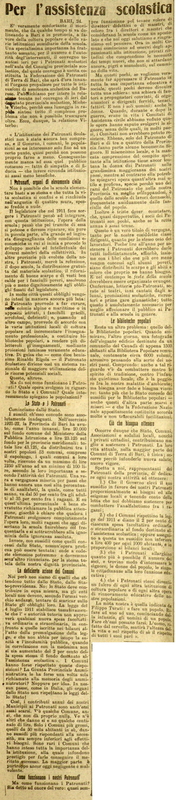 (1922), Per l'assistenza scolastica, Il mondo, 25 aprile 1922, p. 6.JPG