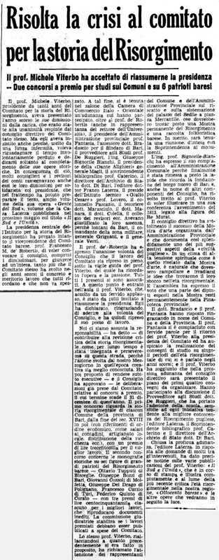 (1965), Risolta la crisi al comitato per la storia del Risorgimento (La Gazzetta del Mezzogiorno, 16 aprile 1965, p. 4).jpg
