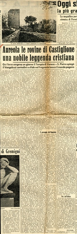 Peucezio (1958) - Aureola le rovine di Castiglione una nobile leggenda cristiana (La Gazzetta del Mezzogiorno - 17 aprile 1958, p. 3).jpg
