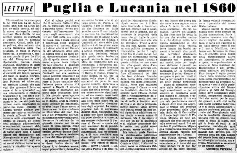 VM(1961) Puglia e Lucania nel 1860 (La Gazzetta del Mezzogiorno, 6 ottobre 1961, p. 3).jpg