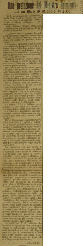 Chimienti P. (1919), Una prefazione del ministro Chimienti ad un libro di Michele Viterbo.JPG