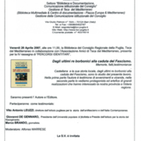 Teca del Mediterraneo (2007) Lettera invito per la presentazione del volume Dagli ultimi re borbonici alla caduta del Fascismo.jpg