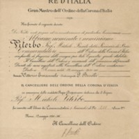 (1930) Diploma di Commendatore dell'Ordine della Corona d'Italia.jpg