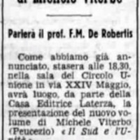 (1966), Stasera presentazione del volume di Michele Viterbo (La Gazzetta del Mezzogiorno, 9 marzo 1966, p. 4).jpg