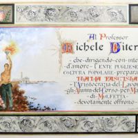 (1927) Attestato offerto a Michele Viterbo dagli allievi del corso per maestranze di Molfetta.JPG