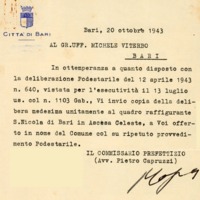 (1943) Lettera del Commissario prefettizio Pietro Capruzzi a Michele Viterbo.jpg