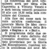 (1968), Il prof. Ghisalberti parlerà venerdì sul 50. di Vittorio Veneto (La Gazzetta del Mezzogiorno, 16 ottobre 1968, p. 4).jpg