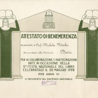 (1928) Attestato di benemerenza (Associazione Alleanza Nazionale del Libro ).jpg