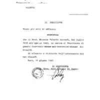 Attestato di servizio rilasciato dal Consorzio dell'Ospedale Policlinico per la carica di Presidente del Consorzio (aprile 1935 - aprile 1943) (br).pdf