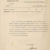 (1929) Comunicazione  per la nomina di Michele Viterbo ad Amministratore della Provincia di Bari (Prefetto di Bari).jpg