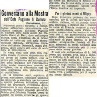 (1939) - Conversano alla Mostra dell'Ente Pugliese di Cultura (Il Messaggero - Bari - 12 febbraio 1939,  p. 6).jpg
