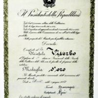(1966) Diploma per il conferimento della medaglia d'oro a Michele Viterbo.JPG