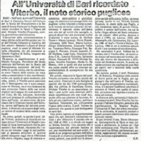 P. G. (1982) All'Università di Bari ricordato Viterbo, il noto storico pugliese (Puglia, 11-12 Gennaio 1982).jpg