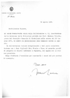 Comune di Castellana Grotte, Lettera di ringraziamento del sindaco di Castellana Grotte Marco Lanera alla signora Anna Viterbo per donazione del fondo librario Michele Viterbo (14 agosto 1974).pdf