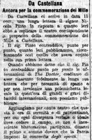 Da Castellana, Ancora per la commemorazione dei Mille