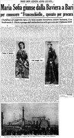 VM(1959) Maria Sofia giunse dalla Bavaria a Bari per conoscere Franceschiello sposato per procura 1 (La Gazzetta del Mezzogiorno, 3 febbraio 1959, p. 3).jpg