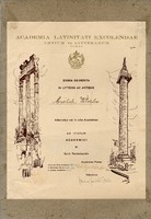 (1958) Attestazione di socio accademico dell'Academia Latinitati Excolendae Artium et Litterarum Romae.jpg