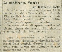 Conferenza Viterbo su Raffaele Netti