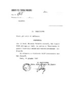 Attestato di servizio rilasciato dal Consorzio dell&#039;Ospedale Policlinico per la carica di Presidente del Consorzio (aprile 1935 - aprile 1943)