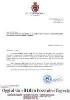 Invito a incontro su Acquedotto Pugliese, presentazione della ristampa libro Michele Viterbo