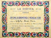 (1964) Diploma di benemerenza della rivista La disfida.JPG