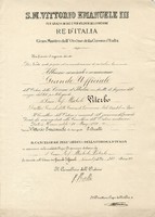(1931) Diploma di Grande Ufficiale dell'Ordine della Corona d'Italia (Regno d'Italia).jpg