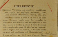 La questione meridionale alla vigilia del suffragio universale [Abstract]