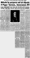 VM (1963), Rifiutò la porpora ad un nipote il Papa barese Innocenzo XII (La Gazzetta del Mezzogiorno, 25 giugno 1963, p. 3).jpg